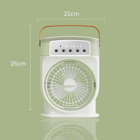 Portable USB Air Conditioner Cooling Fan with 5 Sprays & 7 Colour Light cooling mist fan Julia M LifeStyles White Chargeable 