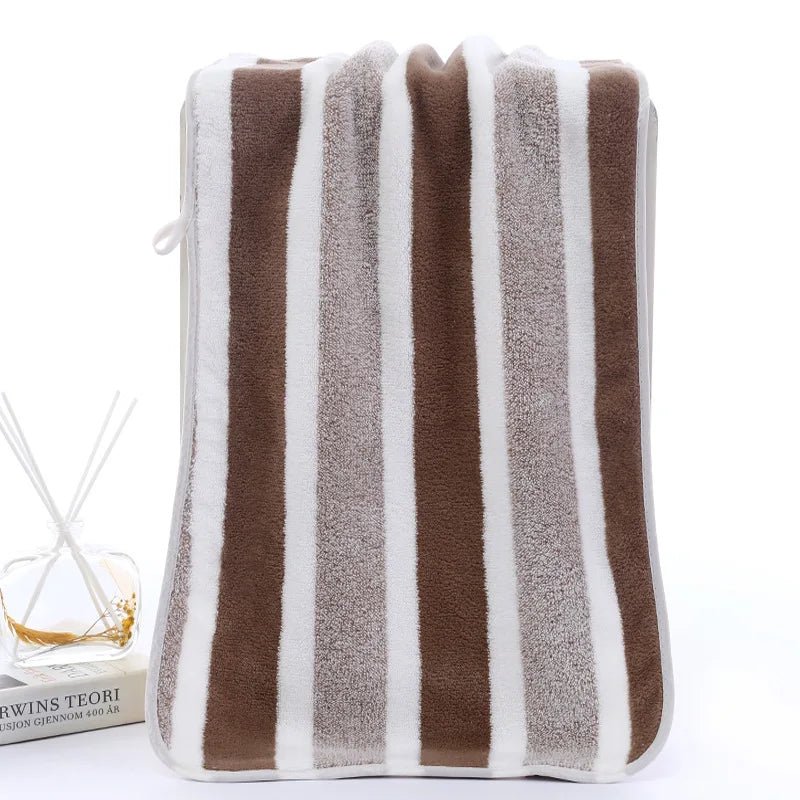 Julia M Lifestyles Microfiber Striped Towel Set - Soft & Quick-Dry - Julia M LifeStyles