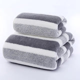 Julia M Lifestyles Microfiber Striped Towel Set - Soft & Quick-Dry - Julia M LifeStyles