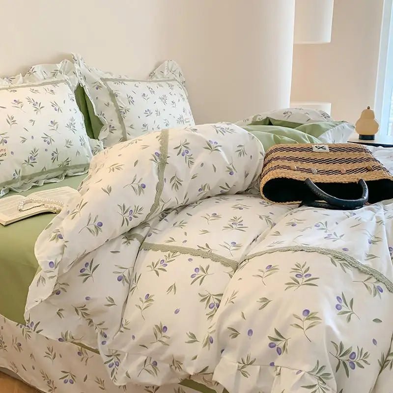 Spring Garden Floral Duvet Cover Set - 100% Cotton, Double Queen - Julia M LifeStyles