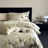 Luxury 100% Long-Staple Cotton Embroidered Queen Bedding Set - Julia M LifeStyles