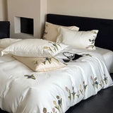 Luxury 100% Long-Staple Cotton Embroidered Queen Bedding Set - Julia M LifeStyles