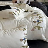 Luxury 100% Long-Staple Cotton Embroidered Queen Bedding Set - Julia M LifeStyles