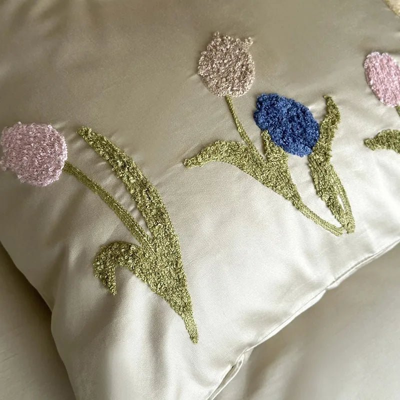 Luxury 100% Long-Staple Cotton Embroidered Queen Bedding Set - Julia M LifeStyles