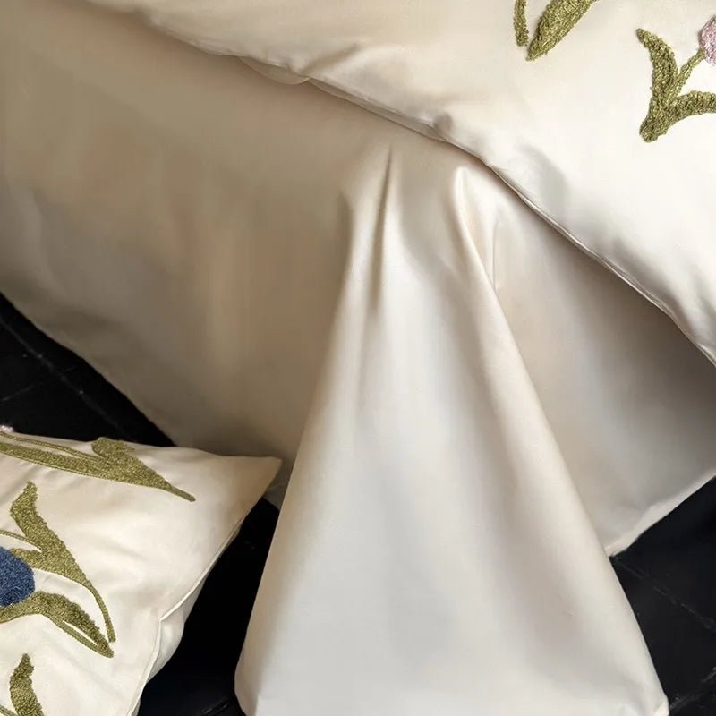 Luxury 100% Long-Staple Cotton Embroidered Queen Bedding Set - Julia M LifeStyles