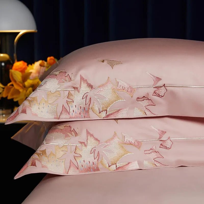 1000TC Egyptian Cotton Premium Duvet Cover Bed Sheet Pillowcases Double Queen King 4Pcs Chic Embroidery Elegant Zipper Bedding - Julia M LifeStyles