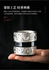 Luxurious Handmade 999 Pure Silver Gilded Tianmu Teacup - 100ml - Julia M LifeStyles