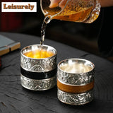 Luxurious Handmade 999 Pure Silver Gilded Tianmu Teacup - 100ml - Julia M LifeStyles