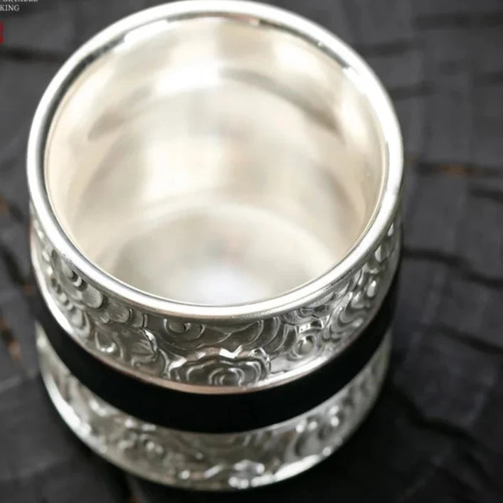 Luxurious Handmade 999 Pure Silver Gilded Tianmu Teacup - 100ml - Julia M LifeStyles