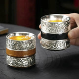 Luxurious Handmade 999 Pure Silver Gilded Tianmu Teacup - 100ml - Julia M LifeStyles