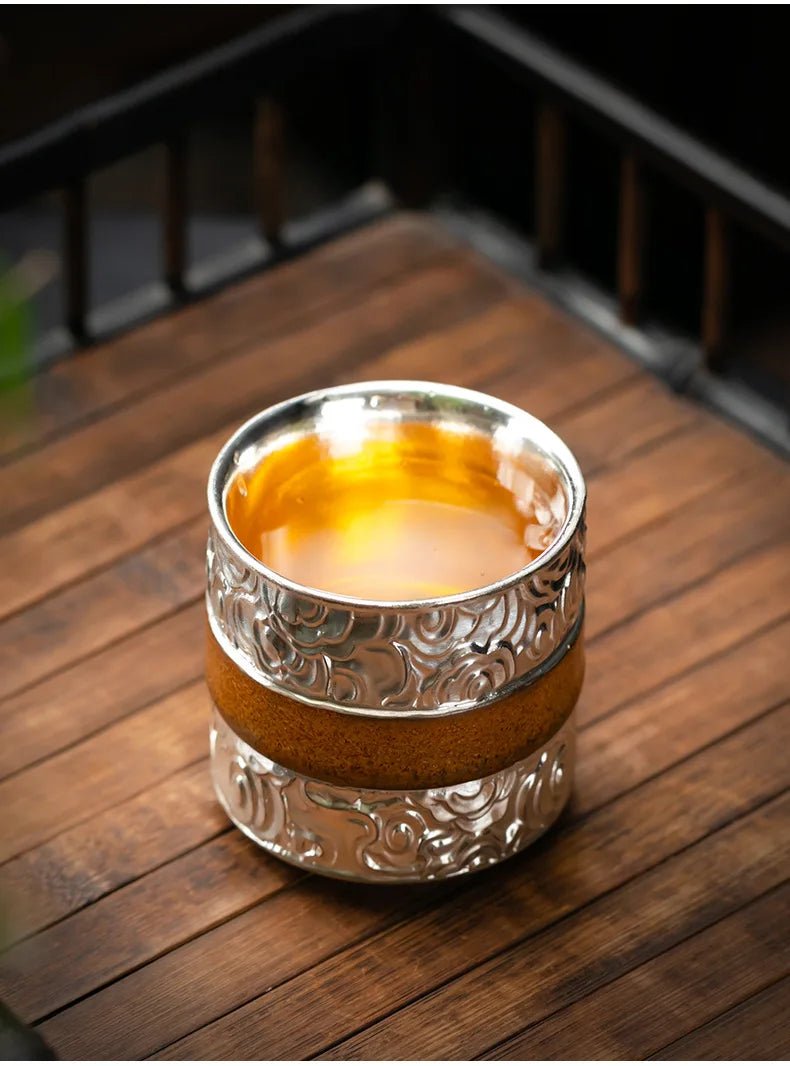 Luxurious Handmade 999 Pure Silver Gilded Tianmu Teacup - 100ml - Julia M LifeStyles