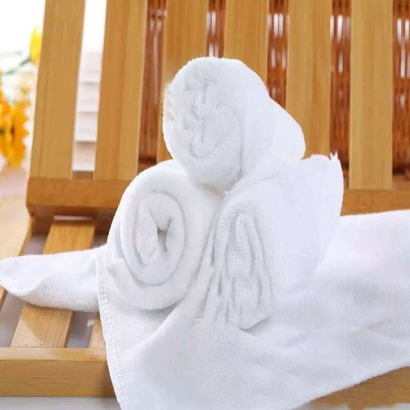 10pc White Soft Microfiber Fabric Face Towel - Julia M LifeStyles