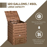 120 Gallon Garden Compost Bin with 80 Vents and Sliding Doors - Julia M LifeStyles