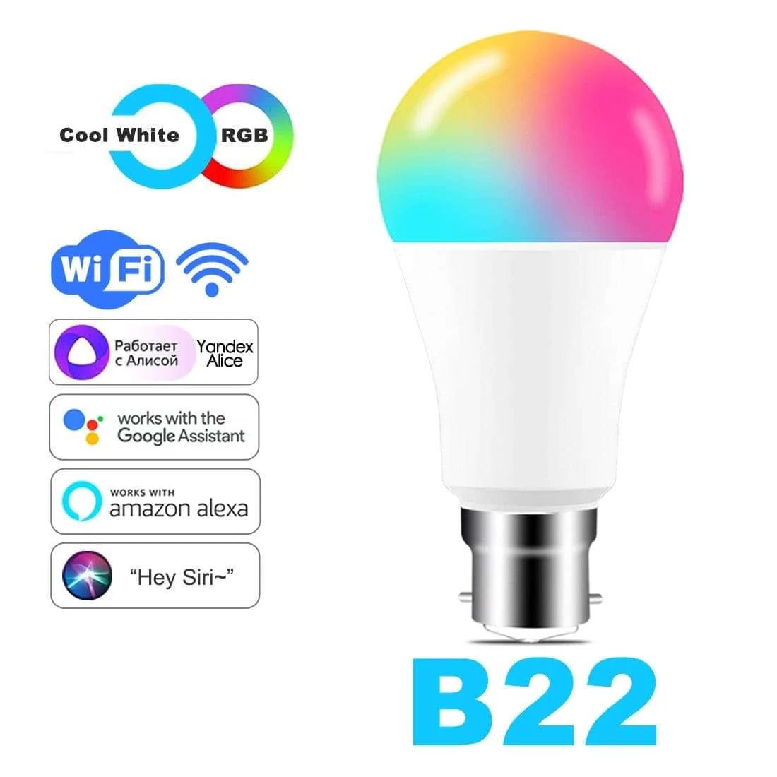 15W WiFi Smart Light Bulb - Voice - Controlled - Julia M LifeStyles