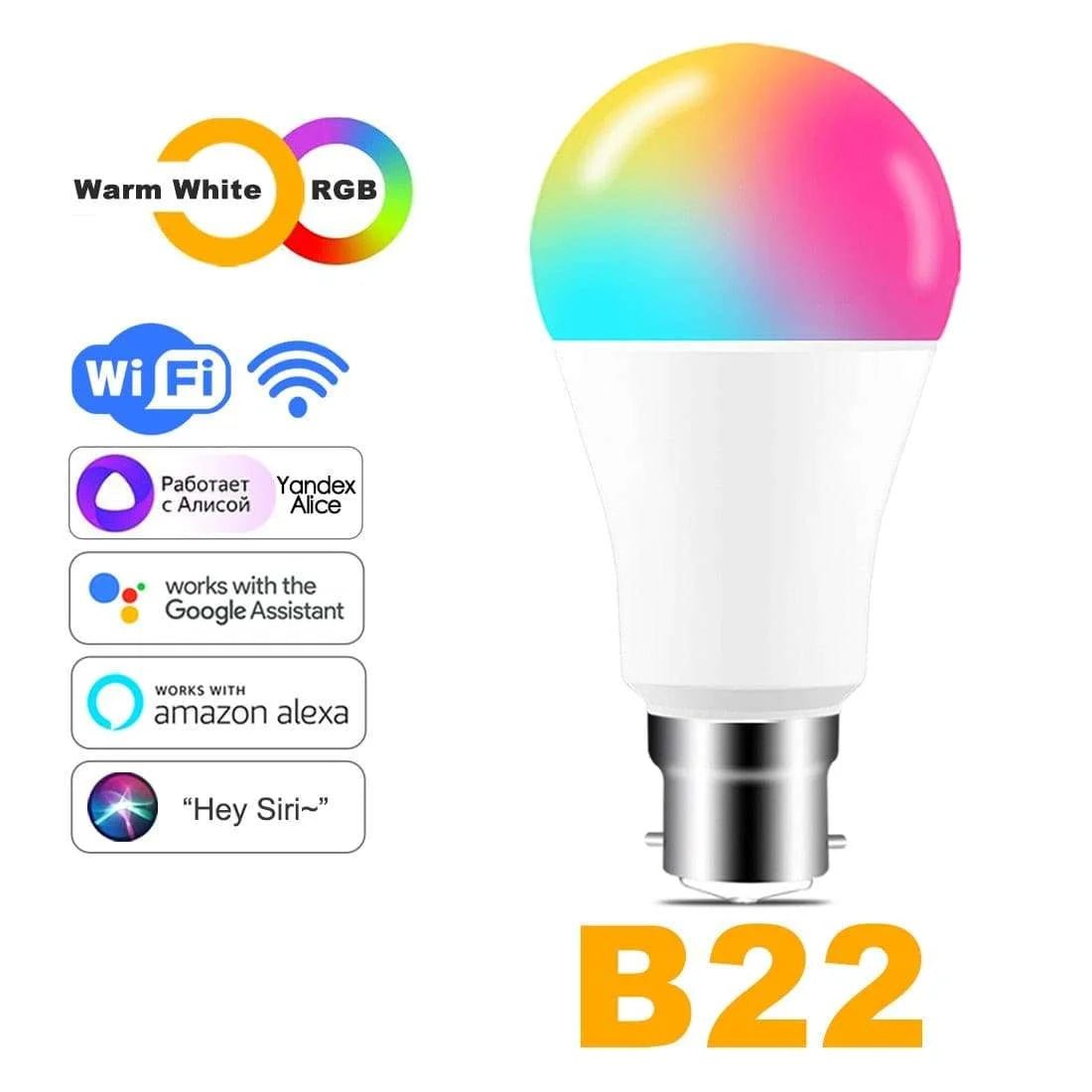 15W WiFi Smart Light Bulb - Voice - Controlled - Julia M LifeStyles