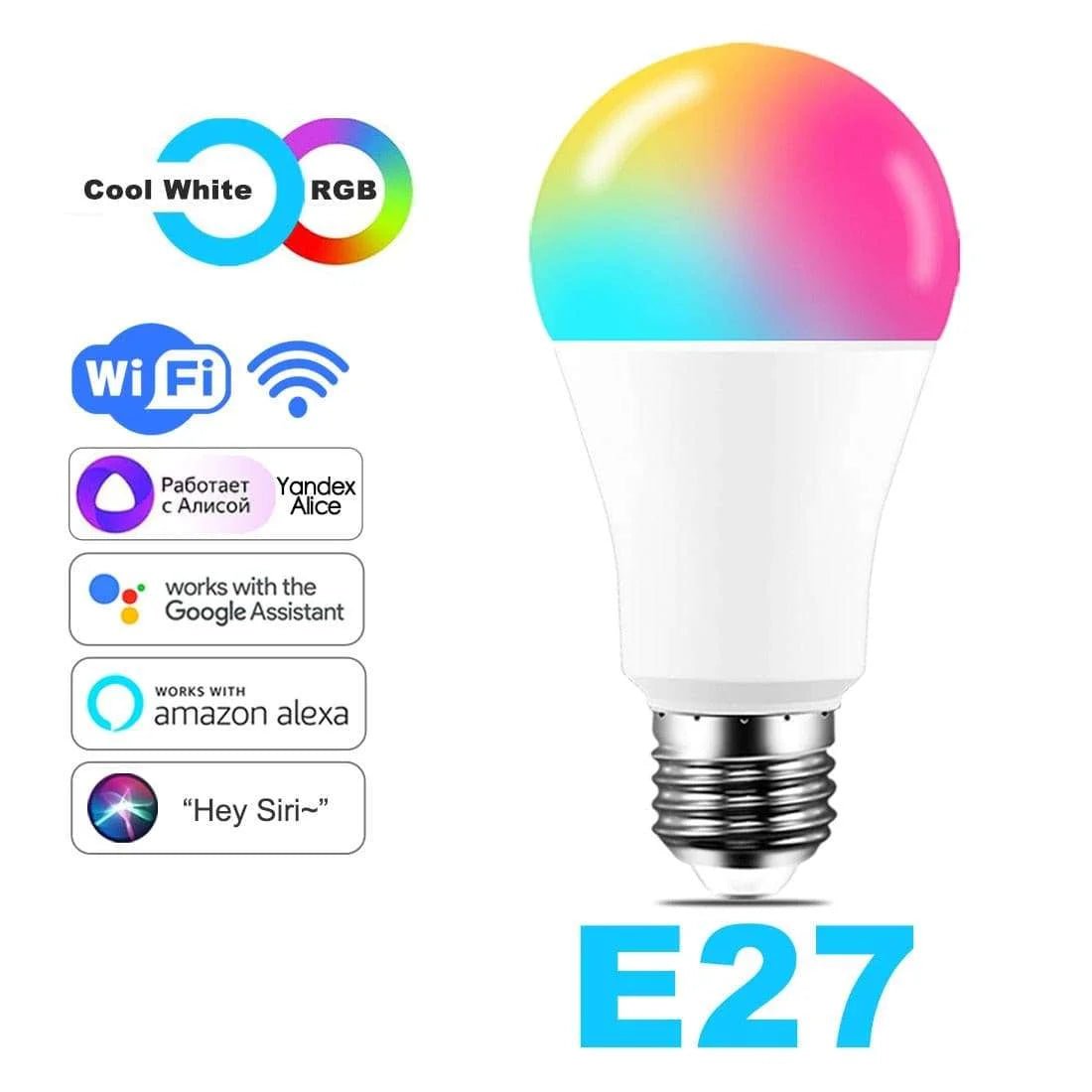 15W WiFi Smart Light Bulb - Voice - Controlled - Julia M LifeStyles