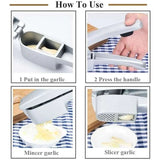 2 in 1 Garlic Press - Crush and Slice with Ease - Julia M LifeStyles