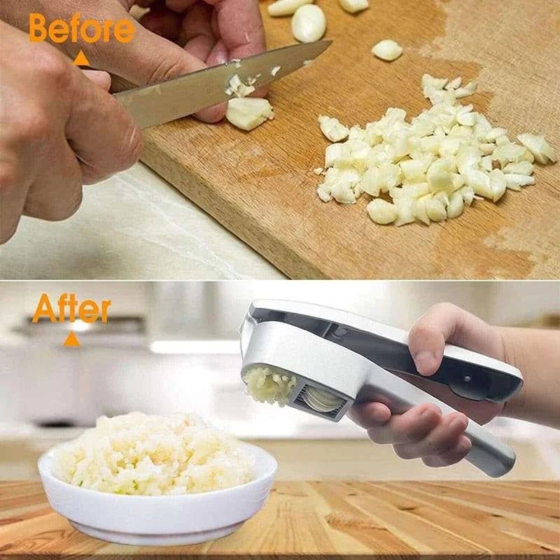 2 in 1 Garlic Press - Crush and Slice with Ease - Julia M LifeStyles