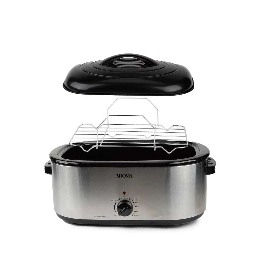 22 Quart Electric Roaster Oven Stainless Steel with Self - Basting Lid, ART - 712SB - Julia M LifeStyles