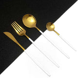 24Pcs/set Stainless Steel Black Gold/Black Cutlery set - Julia M LifeStyles