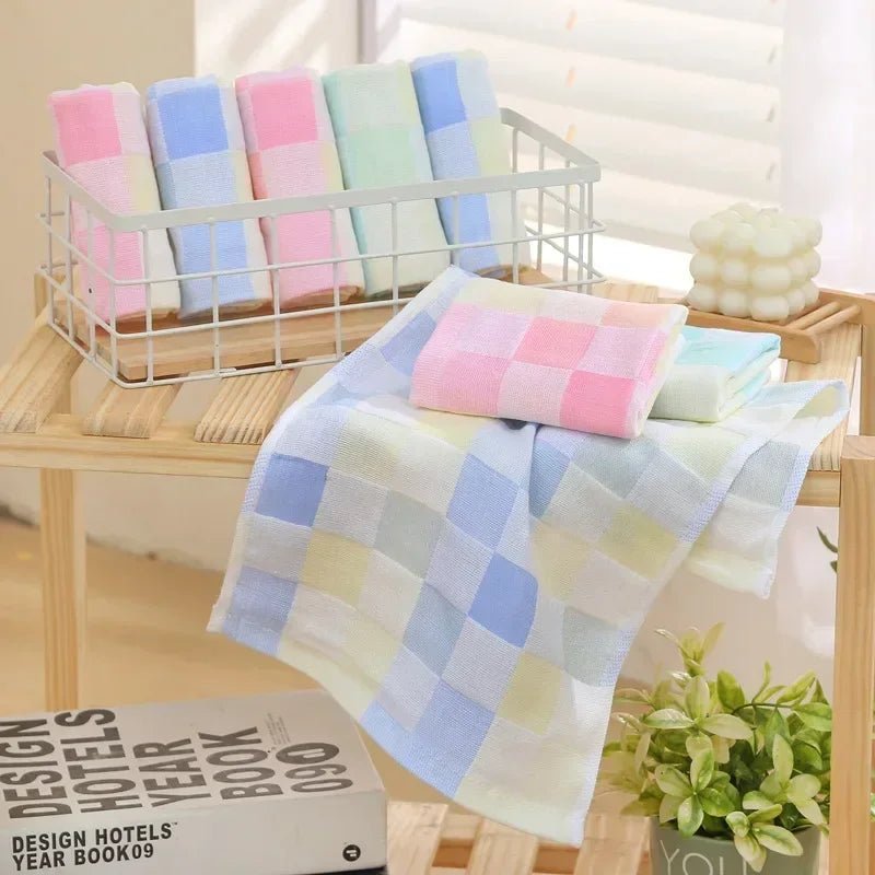 25*50cm Cotton Small Towel Double Gauze Children's Towel Square Cloth Dish Cloth Color Kindergarten Children Face Towel - Julia M LifeStyles