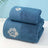 Julia M 2PCS Embroidered Cotton Towel Set bath towel set Julia M Home & Kitchen Cotton S blue 33x74cm and 70x140cm 