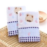 2pcs 100%Cotton Cartoon Bear Jacquard Children Face Towel Soft Absorbent Cute Small Bath Towel 25*50cm - Julia M LifeStyles