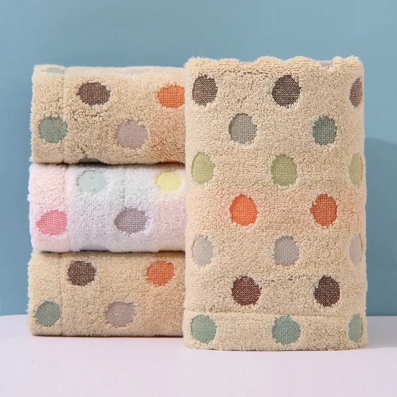 Cute Dot 100% Organic Cotton Face Towels - 2 Pack - Julia M LifeStyles