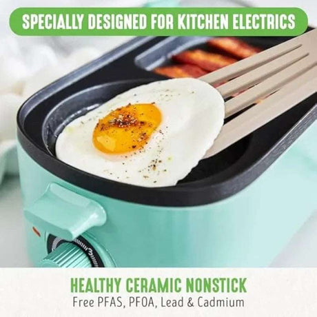 Turquoise 3-in-1 Breakfast Griddle 3 in 1 breakfast station no coffee Julia M Home & Kitchen   