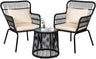 3 Piece Outdoor Wicker Furniture Bistro Set, Rattan Chairs Conversation Sets Porch Furniture - Julia M LifeStyles