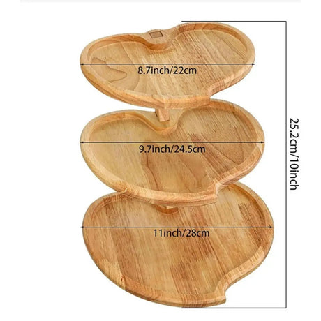 3 Tier Heart Shaped Wooden Cupcake Stand - Julia M LifeStyles