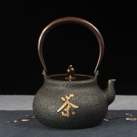 Opulent Dragon and Phoenix Gilt Iron Pot eletric pottery iron pot Julia M LifeStyles Teapot  