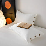 3pcs Button Duvet Cover Queen Twin Double Queen King White Gray Soft 100%Washed Microfiber Bedding Duvet Cover Set Pillowcases - Julia M LifeStyles