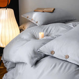 Premium 3-Piece Soft Microfiber Duvet Cover Set in White & Gray - Julia M LifeStyles