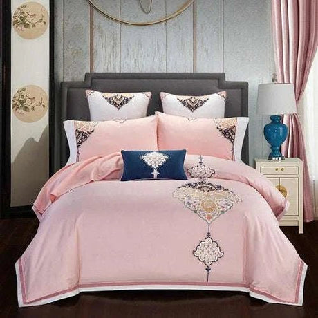 4 - piece embroidered bedding set - Julia M LifeStyles