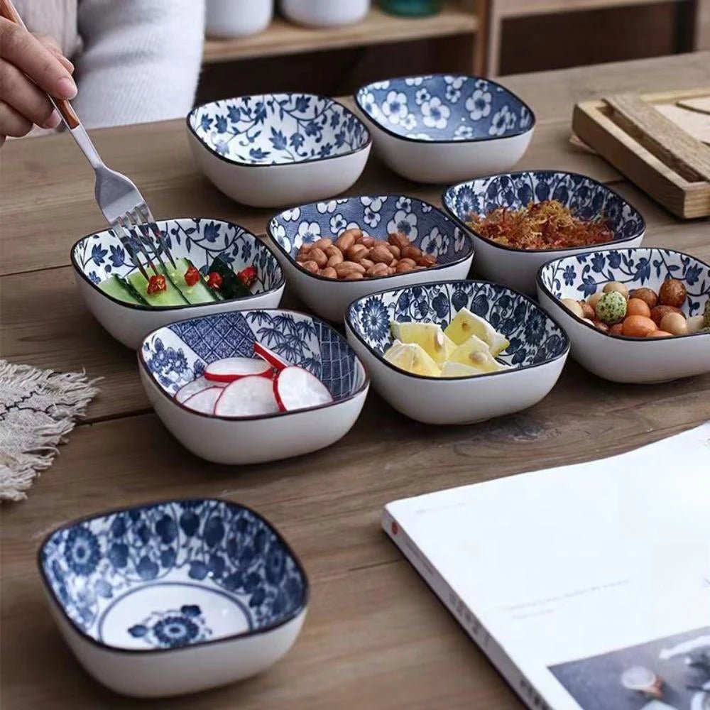 Japanese Blue and White Porcelain Sauce Plates Set - Julia M LifeStyles