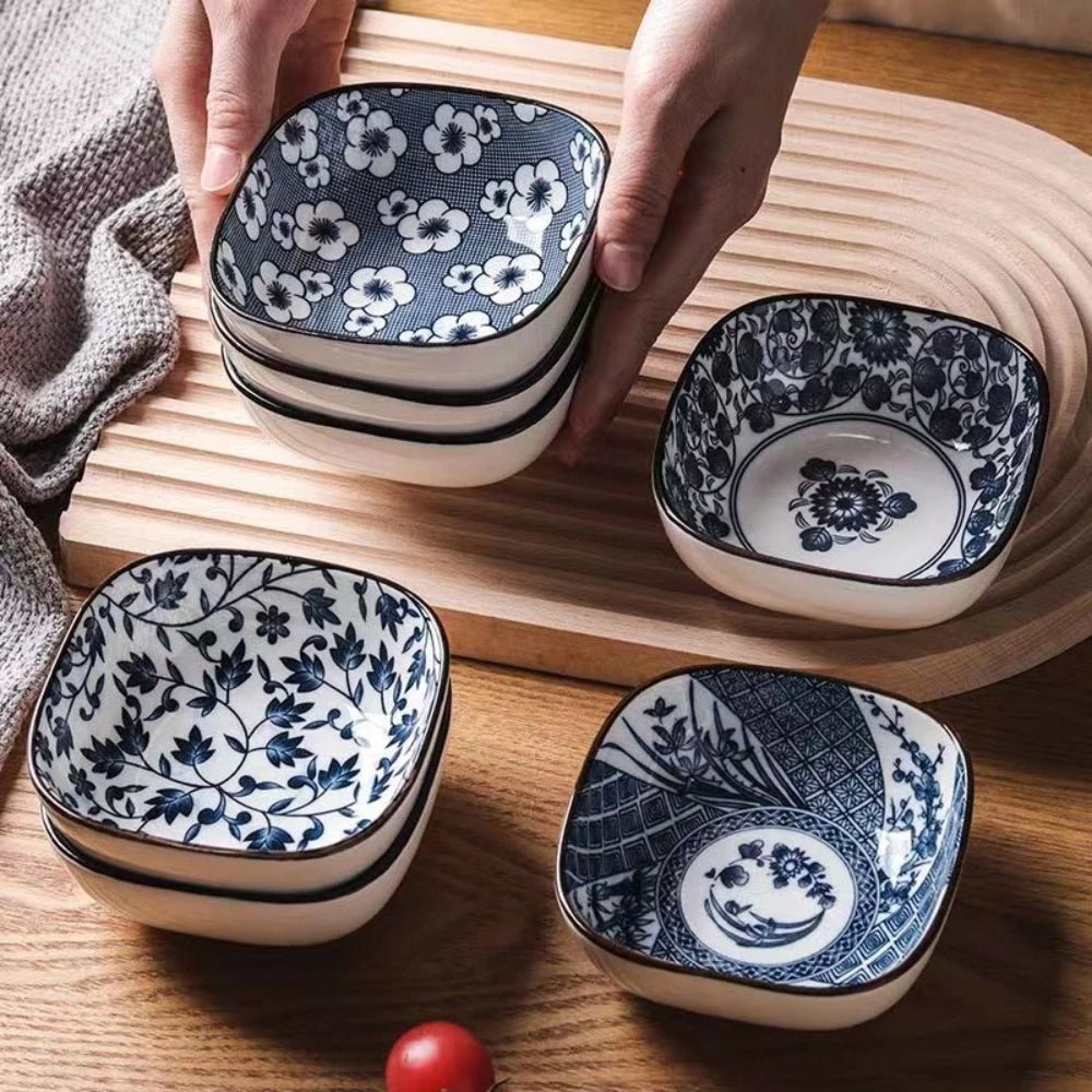 Japanese Blue and White Porcelain Sauce Plates Set - Julia M LifeStyles