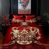 4/8PCS Luxury Dragon Phoenix Embroidered Bedding Set - 100% Cotton Chinese Wedding Red Duvet Cover & Pillowcases - Julia M LifeStyles