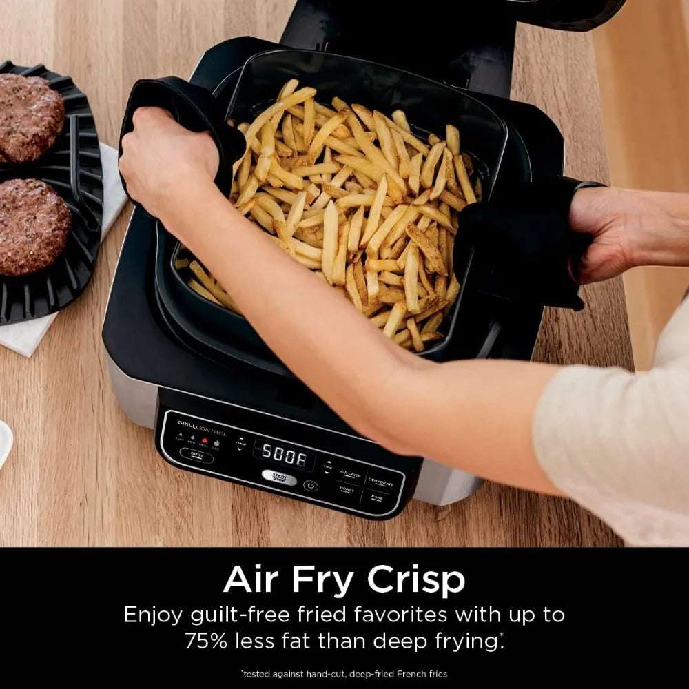 5 - in - 1 Programmable Indoor Electric Grill with Air Fry, Roast, Bake & Dehydrate - Julia M LifeStyles