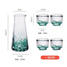 5 Pc Crystal Color Dot Hammer Pattern Sake Set 1 Pcs Sake Bottle And 4 Pcs Sake Cups Japanese Style Wine Decanter Shot Glass Set - Julia M LifeStyles