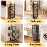 5 Tier Rotating Fruit Vegetable Storage Rack with Metal Lid - Julia M LifeStyles