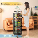 5 Tier Rotating Fruit Vegetable Storage Rack with Metal Lid - Julia M LifeStyles