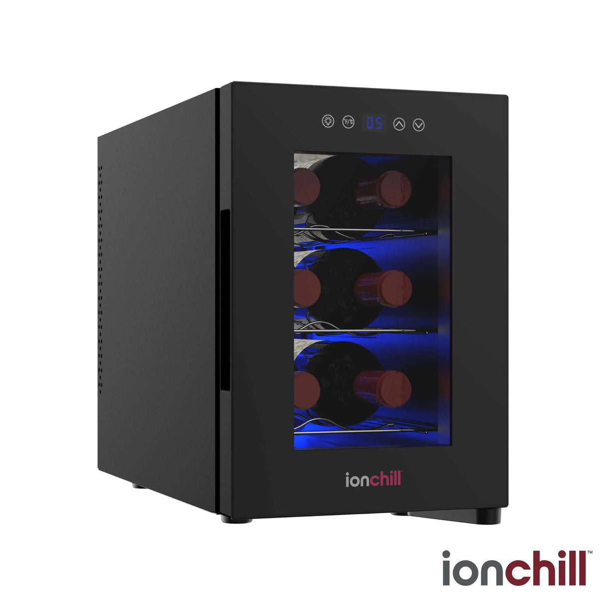 6-Bottle Wine Cooler, 13-Liter Mini Fridge with Wine Rack and Temperature Control - Julia M LifeStyles