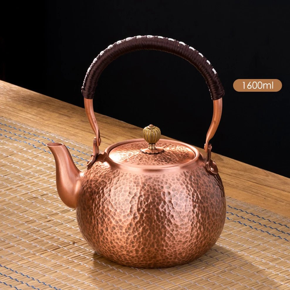 600/1200/1600ml Pure Copper Boiling Tea Kettle Retro Style Handmade Copper Pot Large Capacity Health Care Teapot Boiling Kettle - Julia M LifeStyles