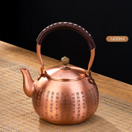 600/1200/1600ml Pure Copper Boiling Tea Kettle Retro Style Handmade Copper Pot Large Capacity Health Care Teapot Boiling Kettle - Julia M LifeStyles