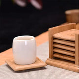 6PCS Bamboo Coaster Set - Modern Style Round Cup Rests 🎍 - Julia M LifeStyles