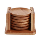 6PCS Bamboo Coaster Set - Modern Style Round Cup Rests 🎍 - Julia M LifeStyles