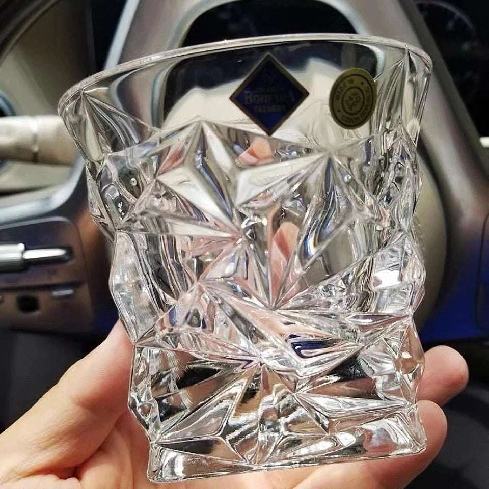 Crystal Glass Wine Decanter Set whiskey glasses Julia M Home & Kitchen   