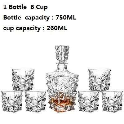 Crystal Glass Wine Decanter Set whiskey glasses Julia M Home & Kitchen A bottle an 6cup  
