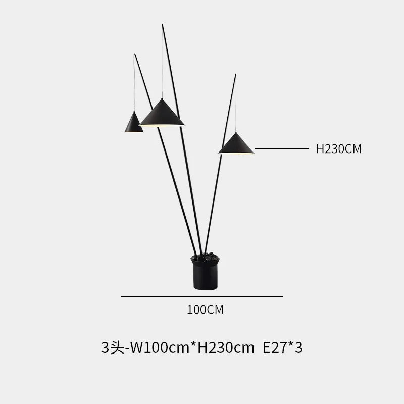Black Metal Minimalist Italian Lantern Floor Lamp european style floor lamp Julia M Home & Kitchen 3 heads  